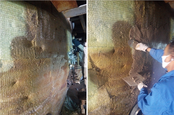 哈鍋?lái)?xiàng)目：鍋爐本體保溫--陶瓷纖維毯+巖棉+鋼絲網(wǎng)-火龍耐材提供